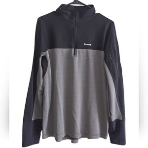 Simms Rivertalk Two-Tone Gray and Black Quarter-Zip Pullover Size XL